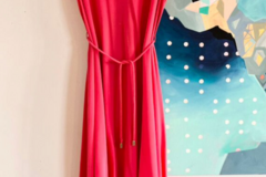 Selling: KS Fuschia Silk Dress with waist tie.