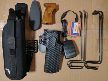 Selling: Airsoft accessories (VZ61 Skorpion Grip, Stocks Deagle Holsters)
