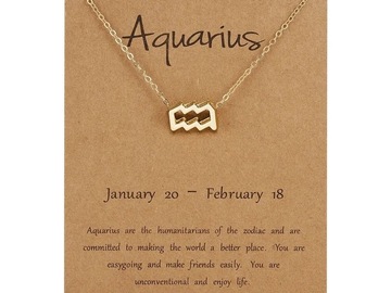 Bulk Lots: 504 of Gold Plated Women's Zodiac Sign Necklaces