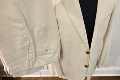 Selling with online payment: Light Cream wool linen 38R Full suit 
