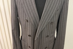 Selling with online payment: Double Breasted Grey Strip Full Suit  