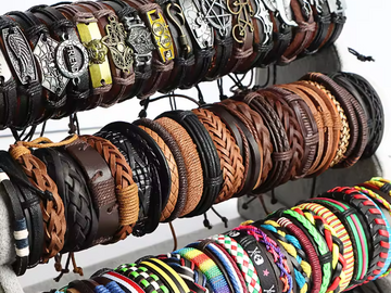 Bulk Lots: 300Pcs Vintage Leather Ethnic Tribal Bracelets
