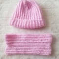 Vente au détail: Bonnet et tour de cou bébé naissance 