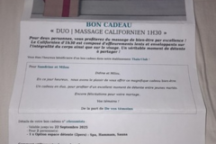 Vente: Bon cadeau Thala'club (Angers) - massage 1h30 (220€)