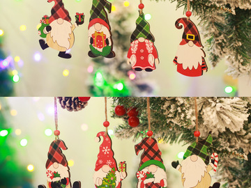 Bulk Lots: 320pcs Christmas decoration wooden faceless old man pendant