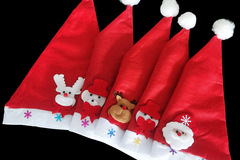 Bulk Lots: 100pcs adult Christmas hats, Christmas decorations.