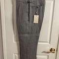 Selling with online payment: Custom MTM Suitsupply Brescia Grey Pinstripe Linen Trousers – 32R