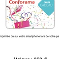 Vente: e-Carte cadeau Conforama (250€)