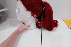 Selling with online payment: EpicCosplay Wigs Calliope Lacefront Ponytail Wig in Dark Red