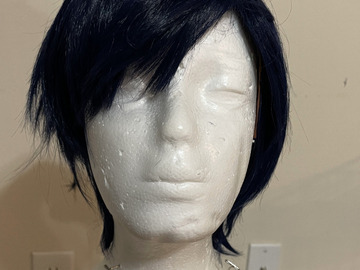 Selling with online payment: Dark Blue Wig with Side Part