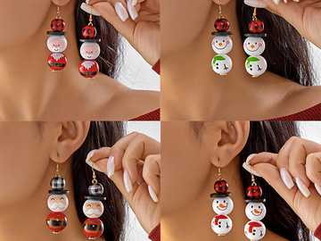 Bulk Lots: 100pcs Christmas wooden bead earrings