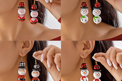 Bulk Lots: 100pcs Christmas wooden bead earrings