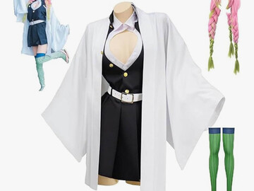 Selling with online payment: Mitsuri Kanroji Cosplay Full Set (Demon Slayer) - Asian 3XL