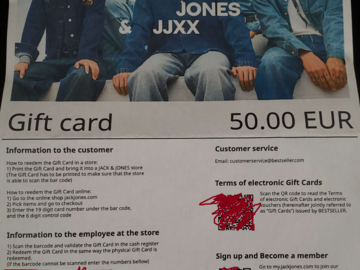 Vente: e-Carte cadeau Jack & Jones (50€)