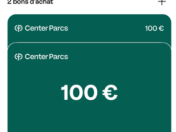Vente: Bons d’achat Center Parcs (200€)