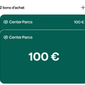Vente: Bons d’achat Center Parcs (200€)