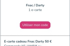 Vente: e-Carte cadeau Fnac Darty (50€)