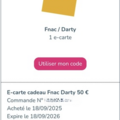Vente: e-Carte cadeau Fnac Darty (50€)