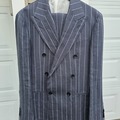 Selling with online payment: Grey Pinstripe Double Breasted Linen Suite 