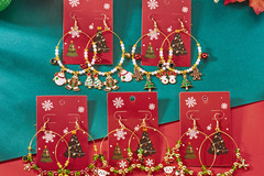 Bulk Lots: 40pairs Christmas earrings crystal pendant ear hooks