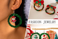 Bulk Lots: 85pairs Christmas Tree Bow Colorful Garland Earrings