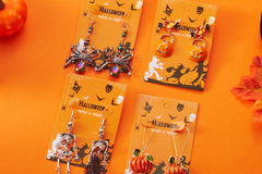 Bulk Lots: 60pairs Halloween earrings retro skull skeleton earrings