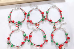 Bulk Lots: 130 pcs Christmas bracelets with candy cane charms
