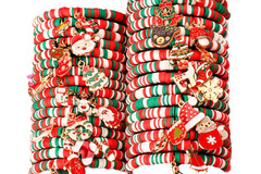 Bulk Lots: 170 pcs Christmas polymer clay beaded bracelets for gift.