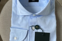 Selling with online payment: [EU] NWT Cavour light blue twill shirt, size 15.75