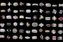 Bulk Lots: 72--Ladies Cocktail Cluster Rings TOTAL MSRP $1,800.00--$3.99 pcs