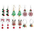 Bulk Lots: 120 pairs of spiral Christmas tree earrings and bells