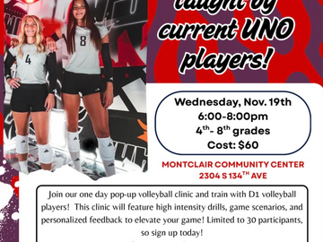 Oferta: University of Nebraska @ Omaha Volleyball Clinic