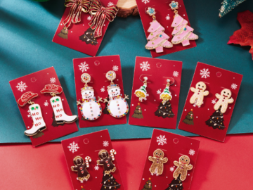 Bulk Lots: 80pairs New Christmas Earrings Cute Cartoon Earrings