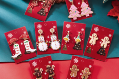 Bulk Lots: 80pairs New Christmas Earrings Cute Cartoon Earrings