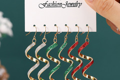 Bulk Lots: 240 pairs/80Set Christmas spiral multi-color earrings set