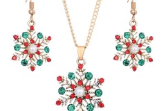 Bulk Lots: 60-Set Christmas Tree Snowflake Necklace and Earring Set