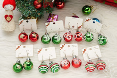 Bulk Lots: 80pairs Christmas sequined snowflake light ball earrings