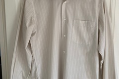 Vente: Chemise BOSS crème à rayures fines blanches