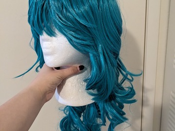 Selling with online payment: Teal Curly Wig