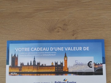 Vente: Carte cadeau Brittany Ferries (500€)