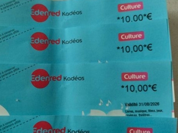 Vente: Chèques cadeau Kadeos Culture (40€)