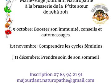 Offre: Jeudi 13 novembre à 19h, atelier:cycles féminins et menstruels