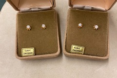 Bulk Lots: 35 pr-Cubic Zirconia Earrings in Velvet Boxes-$3 ea