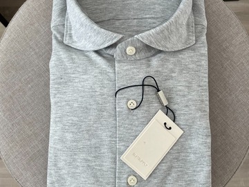 Selling with online payment: [EU] NWT Suitsupply grey knitted shirt, size 15.5\15.75