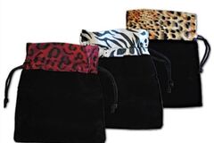 Bulk Lots: 150 Animal Print Velvet Pouches--4 1/2" x 5" --$0.65 pcs!