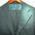 Selling with online payment: SUITSUPPLY 36R SINGLE BREASTED CUSTOM DARK GREEN SUIT AND TROUSER