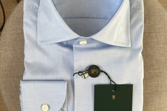 Selling with online payment: [EU] NWT Cavour Sartoria blue herringbone shirt, size 15.75/40