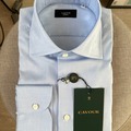 Selling with online payment: [EU] NWT Cavour Sartoria blue herringbone shirt, size 15.75/40