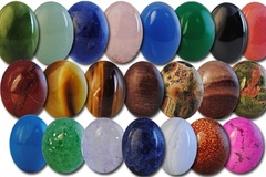 Bulk Lots: 200--Genuine Semi Precious Cabachons-12x10mm ovals-$0.50 pcs