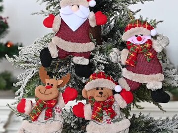 Bulk Lots: 100pc  Christmas Tree Christmas Dolls, Dancing Old Man